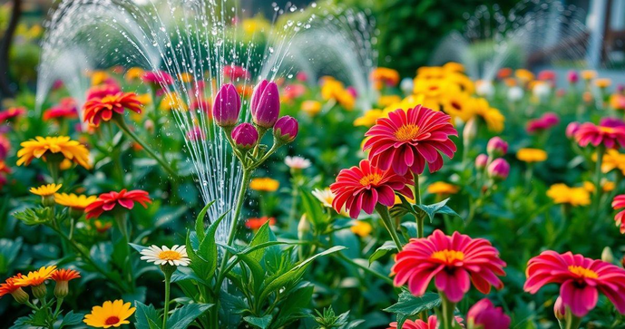 Sistema de aspersores de água transforma seu jardim em um oásis de beleza e praticidade Sistema de aspersores de água transforma seu jardim em um oásis de beleza e praticidade